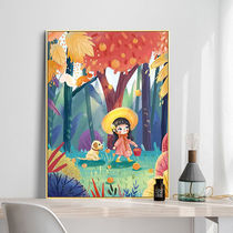 Spring outing girl 2021 New thread embroidery cross stitch cute bedroom small piece cartoon children simple hand embroidery