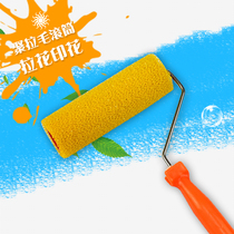 Pull flower hair roller 4 inch 8 inch round head diatom mud tool big flower in flower exterior wall paint printing brush