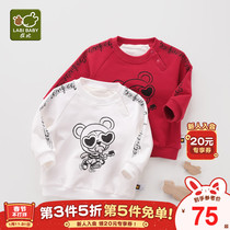 Rabbis official flagship childrens sweater autumn boys and girls tops foreign style casual baby sports t-shirt