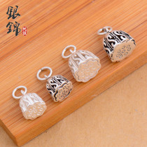 S925 sterling silver diy Thai silver accessories S pattern hollow lotus ring pendant handwoven bracelet silver jewelry material