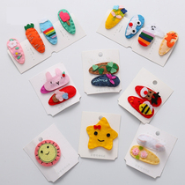 Korean childrens hair accessories Cute cartoon carrot felt cloth hairpin Girls headdress Baby BB clip springboard hairpin