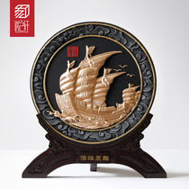 Smooth sailing lucky ornaments Office boss desktop decoration Activated carbon carving crafts Opening housewarming gifts