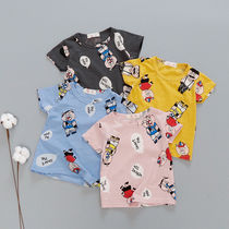 Baby short t summer thin section mens childrens childrens short-sleeved T-shirt summer pure cotton childrens T-shirt Korean cartoon summer dress