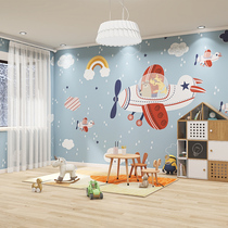 Nordic Ins Cartoon Children Room Background Wall Wallpaper Girl Bedroom Pink Wall Paper Hand-painted Seamless Wall Cloth Mural