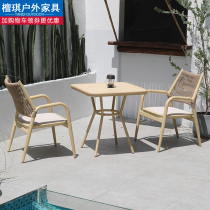 Outdoor Rattan Chair Patio Villa Garden Casual Outdoor Coffee Mesh Red Vines three-five-piece Balcony Small Table and chairs