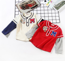 2020 new autumn models Japanese men and women cotton-made fake two baseball uniforms Long sleeves T-shirts