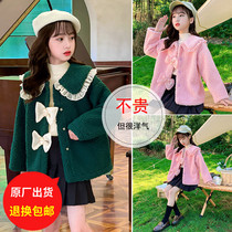 Girl jacket sweater fur coat autumn winter clothing 2022 new trendy casual CUHK Thickened Warm Goat sweater
