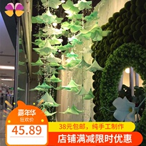 Spring and summer simulation lily crystal exhibition hall layout hanging window Meichen decoration props shopping mall hollow crystal string