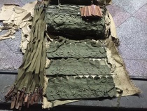 1970 earth yellow 56 canvas toolbag with five - six type double skin connection strap with dog belt collection