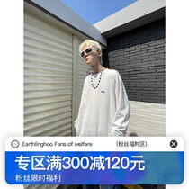 EAHO (full 300 minus 120) minimalist small logo Four seasons 100 hitch a fork long sleeve T-shirt thin foots men and women