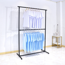 Stainless steel drying frame Floor Hanging Frame Double - layer drying frame Thick hanger rod Mobile rack wheel