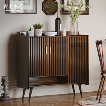 American solid wood dining side cabinet door opening decoration cabinet lockers Xuanguan Modern wall side cabinet Living room storage cabinet accommodating cabinet
