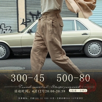 SOARIN Retro Yuppie Mens Clothing Cotton Linen 90% Pants Original Design Sensation Casual Straight Silo Western Dress Pants Thin