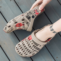 Dongle Shoes Mens Summer Outwear Slippers Beach Soft Bottom Non-slip Wear and cool Drag men Vietnamese Baotou Dual-use Sandals