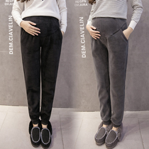 Pregnant women leggings autumn and winter new fashion autumn wear pants velvet thick tide mother pants spring and autumn