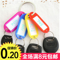 Color plastic with label key ring keychain Hotel Hotel classification digital plate number card tag key card