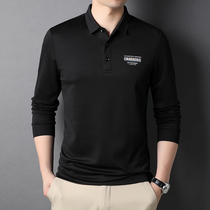  2021 autumn new polo shirt mens long-sleeved Korean version of the trend slim lapel striped mens t-shirt