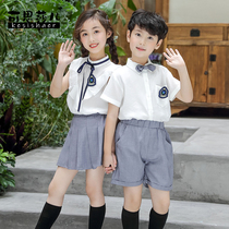 Kindergarten garden clothing summer short sleeve suit graduation season performance clothing students British college style sports school uniform class uniform