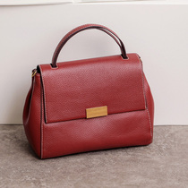 2022 New Temperament Commute 100 Hitch Fashion Fashion Genuine Leather Head Layer Bull Leather Hand Single Shoulder Inclined Satchel Bag