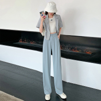 Wide leg pants women Summer drop pants tall long pants womens 170 temperament summer thin mop pants