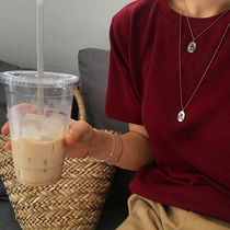 Han Fan cute little Angel necklace 925 sterling silver long Joker sweater chain personality elf choker female