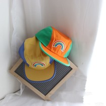 xxxxkidds Han Fan Children splicing Rainbow Duck Tongue Cap Hip Hop Hat Baseball Cap