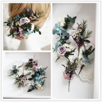 Fresh and not withered flowers Eternal hydrangea blue purple spring bride wedding outdoor photo photo super fairy headdress