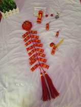 Mango Family Diy Pure Hand Crochet Hook Knitting New Year Firecrackers Firecrackers Bamboo Wool Line Doll Finished two