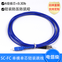 Optical fiber jumper SC-FC single mode rat-proof sheathed fiber jumper tail fiber generous round sheathed jumper