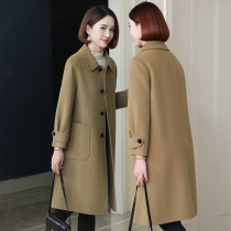 Zqqz double-sided wool coat women's long 2021 new high-grade slim 100% wool coat 8209