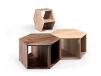Nordic style furniture Simple modern full solid wood polygonal coffee table designer creative living room sides and corners