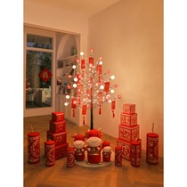 New Year Tree lights Spring Festival Decorative Family Scene Arrangement Shop Swing Piece 2021 Niu New Year Home New Year Supplies