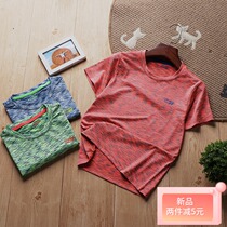 Summer new child speed dry clothes boy CUHK child ice silk speed dry short sleeve T-shirt outdoor sport sweating and breathable