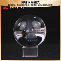 Crystal ball with burial pint tomb with ball ground Tibetan king Bodhisattva Image Funeral supplies