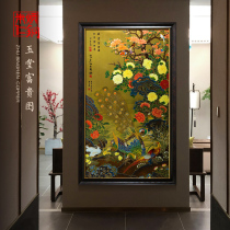 Zhu Bingren bronze Master Pro-porch corridor sofa background wall decorative painting hand-painted Jade Hall rich map