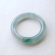 Natural Jadeite Bracelet Round Bar Thick Bottom Burmese Ice Green Flower Jade Bracelet Concubine Jade Bracelet A Cargo with Certificate
