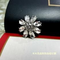 Qis new popular white rhinestone zircon mink fur coat sweater skirt coat decorative buttons 27mm