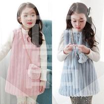 Baby thick dress 2019 Winter dress Korean New Girls childrens clothing children beads plus velvet skirt qz-3713