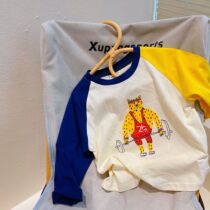 Children T-shirt ~ Nicole family spring new pint boy girl cartoon 100 lap long sleeve blouses baby pure cotton undershirt