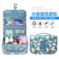 Cosmetic bag storage bag travel printing wash bag waterproof belt adhesive hook can be hung storage finishing bag easy and portable