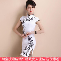 2021 summer New Fashion improved daily cheongsam Chinese retro cotton cheongsam dress