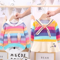 Girls autumn clothes 2020 New Baby 3-5 years old Korean version of foreign style 4 fashionable hooded children spring and autumn coat tide