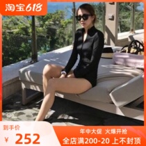 One-piece Swimsuit Woman Long Sleeve Veil slim conservative floating subduction Bikini Triangular Sexy Spa Sunscreen Swimsuit Woman