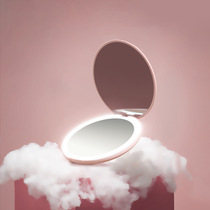 High-definition led portable portable makeup mirror girl folding handheld beauty makeup with light fill light ins wind magnifying small mirror
