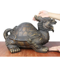 Pure copper money turtle Brass dragon turtle handicraft ornaments home decoration long 48cm Copper Bagua dragon turtle