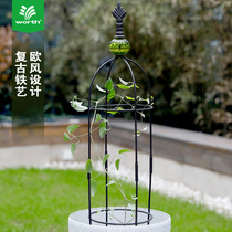 Worsch Gardening Iron Art Moon Season Flowers Rack Climbing rattan frame Iron Wire Lotus-style Vine Pillar Balcony Outdoor Patio