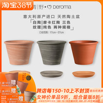 Green Wild Deroma Imperio Roman Red Pottery Flower Pots Clay Basin Suit Sizes With Trays Breathable Vanilla Multimeat Plants