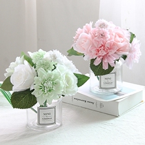 Simulation Dahlia rose bouquet European-style living room bedroom desk decoration ornaments fake flower silk flower insert small potted plant
