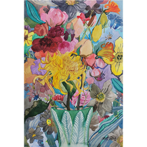 (originally made) Central American Academy Xiao sunny < Green vase > Unmounted 45 * 32cm paper This watercolor painting auction