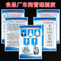 Food safety Food processing plant workshop management system card entry workshop flow chart Changing procedure flow chart Seven-step hand washing method Employee health identification card health inspection wall chart